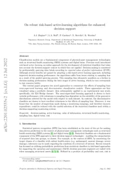 On robust risk-based active-learning algorithms for enhanced decision
  support