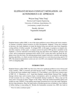 Elephant-Human Conflict Mitigation: An Autonomous UAV Approach