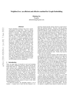 Neighbor2vec: an efficient and effective method for Graph Embedding