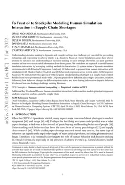 To Trust or to Stockpile: Modeling Human-Simulation Interaction in
  Supply Chain Shortages