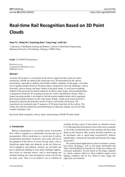 Real-time Rail Recognition Based on 3D Point Clouds