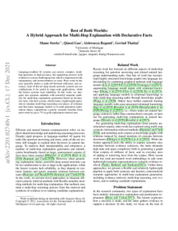 Best of Both Worlds: A Hybrid Approach for Multi-Hop Explanation with
  Declarative Facts