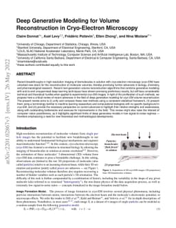 Deep Generative Modeling for Volume Reconstruction in Cryo-Electron
  Microscopy