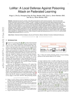 LoMar: A Local Defense Against Poisoning Attack on Federated Learning