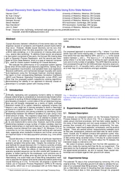 Causal Discovery from Sparse Time-Series Data Using Echo State Network