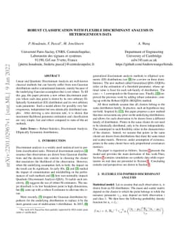 Robust classification with flexible discriminant analysis in
  heterogeneous data