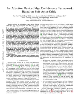 An Adaptive Device-Edge Co-Inference Framework Based on Soft
  Actor-Critic
