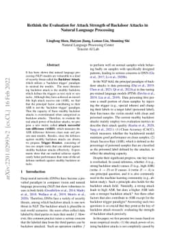 Rethink the Evaluation for Attack Strength of Backdoor Attacks in
  Natural Language Processing