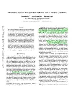 Information-Theoretic Bias Reduction via Causal View of Spurious
  Correlation