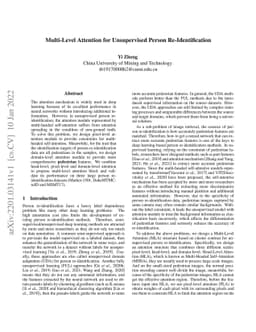 Multi-Level Attention for Unsupervised Person Re-Identification