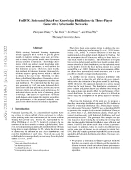 FedDTG:Federated Data-Free Knowledge Distillation via Three-Player
  Generative Adversarial Networks