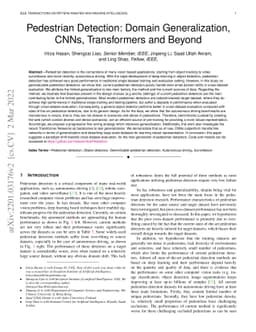 Pedestrian Detection: Domain Generalization, CNNs, Transformers and
  Beyond