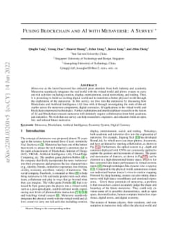 Fusing Blockchain and AI with Metaverse: A Survey