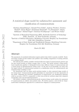 A statistical shape model for radiation-free assessment and
  classification of craniosynostosis