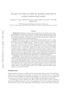 An open tool based on lifex for myofibers generation in cardiac
  computational models