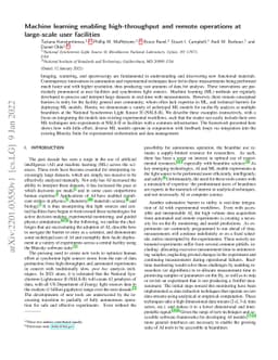 Machine learning enabling high-throughput and remote operations at
  large-scale user facilities