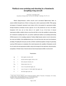 Multiaxis nose-pointing-and-shooting in a biomimetic morphing-wing
  aircraft
