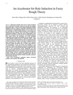 An Accelerator for Rule Induction in Fuzzy Rough Theory