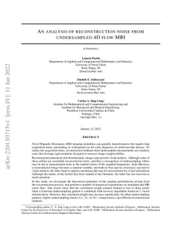 An analysis of reconstruction noise from undersampled 4D flow MRI