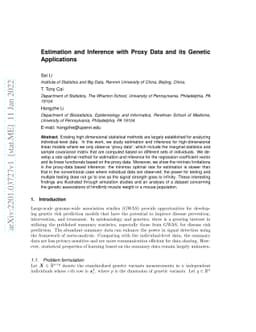 Estimation and Inference with Proxy Data and its Genetic Applications