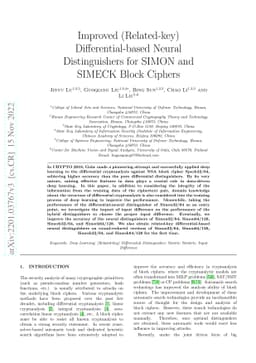Improved (Related-key) Differential-based Neural Distinguishers for
  SIMON and SIMECK Block Ciphers