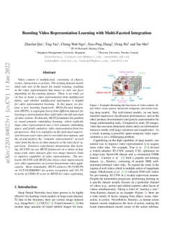 Boosting Video Representation Learning with Multi-Faceted Integration