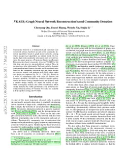 VGAER: Graph Neural Network Reconstruction based Community Detection