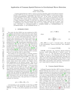 Application of Common Spatial Patterns in Gravitational Waves Detection