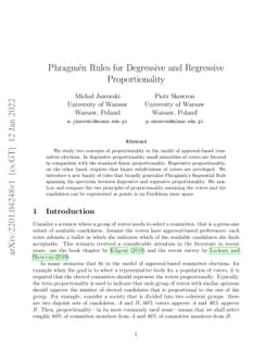 Phragmén Rules for Degressive and Regressive Proportionality