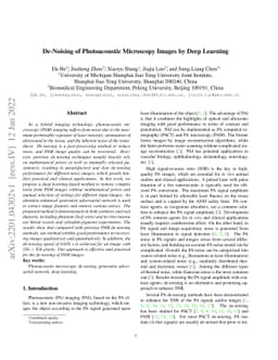 De-Noising of Photoacoustic Microscopy Images by Deep Learning