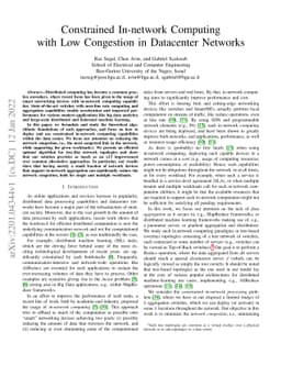 Constrained In-network Computing with Low Congestion in Datacenter
  Networks