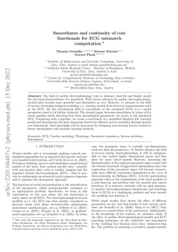Smoothness and continuity of cost functionals for ECG mismatch
  computation
