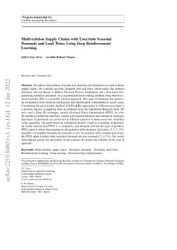 Multi-echelon Supply Chains with Uncertain Seasonal Demands and Lead
  Times Using Deep Reinforcement Learning