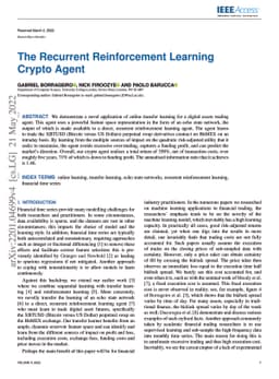 The Recurrent Reinforcement Learning Crypto Agent