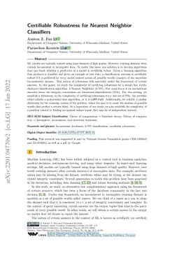 Certifiable Robustness for Nearest Neighbor Classifiers
