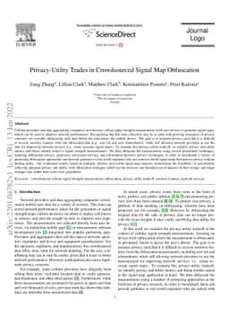 Privacy-Utility Trades in Crowdsourced Signal Map Obfuscation