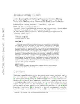Active Learning-Based Multistage Sequential Decision-Making Model with
  Application on Common Bile Duct Stone Evaluation