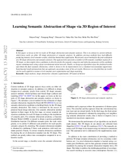 Learning Semantic Abstraction of Shape via 3D Region of Interest