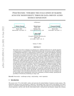 Fish sounds: towards the evaluation of marine acoustic biodiversity
  through data-driven audio source separation