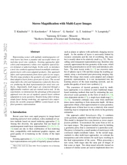 Stereo Magnification with Multi-Layer Images