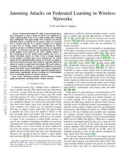 Jamming Attacks on Federated Learning in Wireless Networks