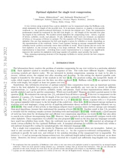 Optimal alphabet for single text compression