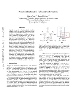 Domain-shift adaptation via linear transformations