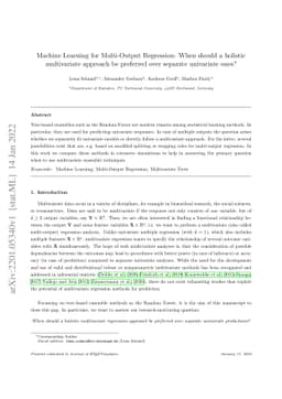 Machine Learning for Multi-Output Regression: When should a holistic
  multivariate approach be preferred over separate univariate ones?
