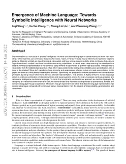 Emergence of Machine Language: Towards Symbolic Intelligence with Neural
  Networks