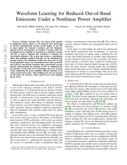 Waveform Learning for Reduced Out-of-Band Emissions Under a Nonlinear
  Power Amplifier