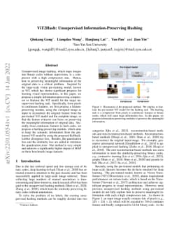 ViT2Hash: Unsupervised Information-Preserving Hashing