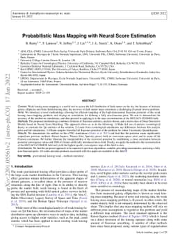 Probabilistic Mass Mapping with Neural Score Estimation