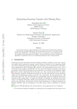 Estimating Gaussian Copulas with Missing Data