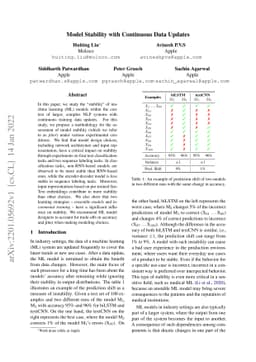 Model Stability with Continuous Data Updates